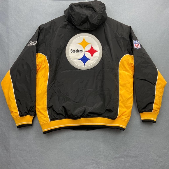 Pittsburgh Steelers On Field Jacket Men's Medium Gray Reebok Coat - Picture 10 of 11